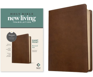 NLT Personal Size Giant Print Bible, Filament-Enabled Edition (LeatherLike, Rustic Brown, Red Letter) - LeatherLike Rustic Brown With ribbon marker(s)