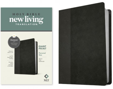 NLT Personal Size Giant Print Bible, Filament-Enabled Edition (LeatherLike, Black/Onyx, Red Letter) - LeatherLike Onyx With ribbon marker(s)