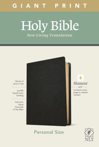 NLT Personal Size Giant Print Bible, Filament-Enabled Edition (Genuine Leather, Black, Red Letter) - Genuine Leather With ribbon marker(s)