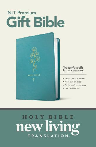 Premium Gift Bible NLT (LeatherLike, Teal, Red Letter) - LeatherLike Teal With ribbon marker(s)