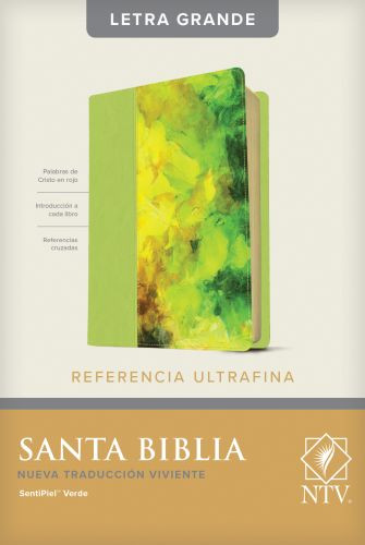 Santa Biblia NTV, Edición de referencia ultrafina, letra grande (SentiPiel, Verde, Letra Roja) - LeatherLike Green With ribbon marker(s)