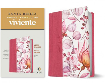 Santa Biblia NTV, Edición personal, letra grande (SentiPiel, Rosa, Índice, Letra Roja) - LeatherLike Rose With thumb index and ribbon marker(s)