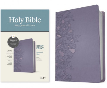 KJV Personal Size Giant Print Bible, Filament-Enabled Edition (LeatherLike, Peony Lavender, Red Letter) - LeatherLike Peony Lavender With ribbon marker(s)