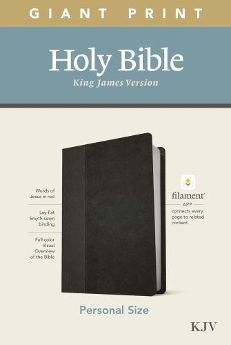 KJV Personal Size Giant Print Bible, Filament-Enabled Edition (LeatherLike, Black/Onyx, Red Letter) - LeatherLike Onyx With ribbon marker(s)