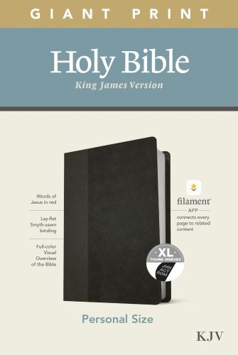 KJV Personal Size Giant Print Bible, Filament-Enabled Edition (LeatherLike, Black/Onyx, Indexed, Red Letter) - LeatherLike Onyx With thumb index and ribbon marker(s)