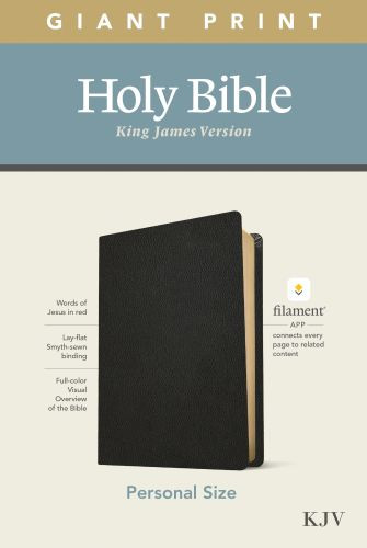 KJV Personal Size Giant Print Bible, Filament-Enabled Edition (Genuine Leather, Black, Red Letter) - Genuine Leather With ribbon marker(s)