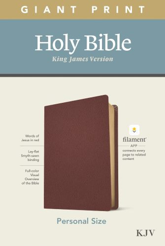 KJV Personal Size Giant Print Bible, Filament-Enabled Edition (Genuine Leather, Burgundy, Red Letter) - Genuine Leather Burgundy With ribbon marker(s)