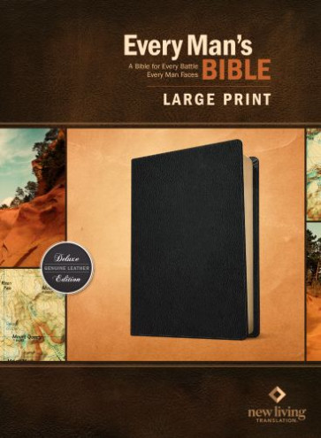 Every Man's Bible NLT, Large Print (Genuine Leather, Black) - Genuine Leather With ribbon marker(s)