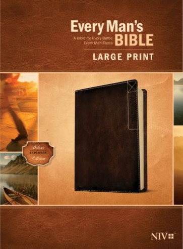 Every Man’s Bible NIV, Large Print, Deluxe Explorer Edition (LeatherLike, Rustic Brown) - LeatherLike Rustic Brown With ribbon marker(s)