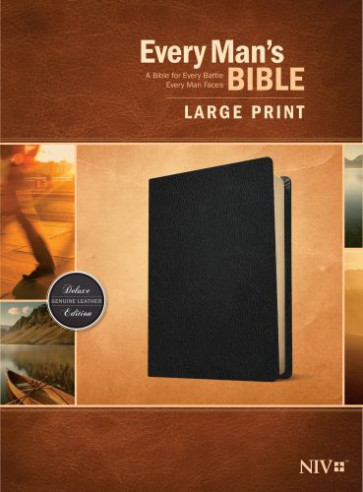 Every Man's Bible NIV, Large Print (Genuine Leather, Black) - Genuine Leather With ribbon marker(s)