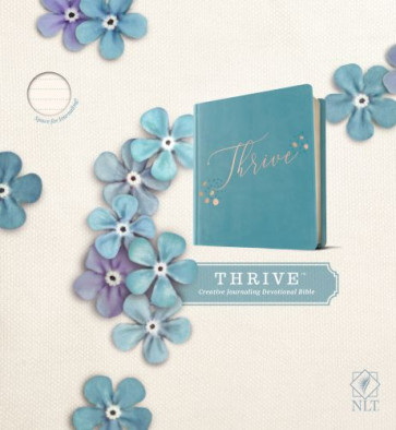 NLT THRIVE Creative Journaling Devotional Bible (Hardcover LeatherLike, Teal Blue with Rose Gold) - Hardcover Teal Blue with Rose Gold With ribbon marker(s) Wide margin