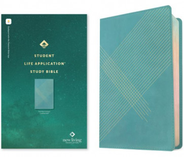 NLT Student Life Application Study Bible (LeatherLike, Teal Blue Striped, Red Letter, Filament Enabled) - LeatherLike Teal Blue Striped With ribbon marker(s)
