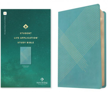 NLT Student Life Application Study Bible (LeatherLike, Teal Blue Striped, Red Letter, Filament Enabled) - LeatherLike Teal Blue Striped With ribbon marker(s)