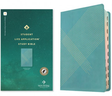 NLT Student Life Application Study Bible (LeatherLike, Teal Blue Striped, Indexed, Red Letter, Filament Enabled) - LeatherLike Teal Blue Striped With thumb index and ribbon marker(s)