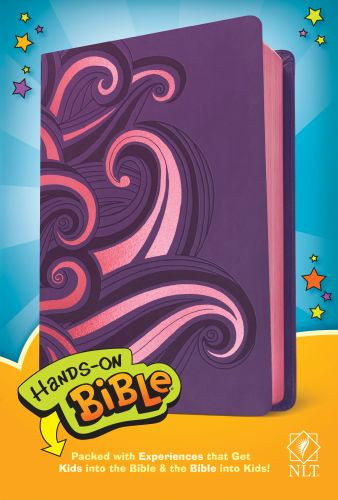 Hands-On Bible NLT (LeatherLike, Purple/Pink Swirls) - Imitation Leather Purple/Pink Swirls With ribbon marker(s)