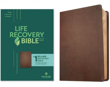 NLT Life Recovery Bible, Second Edition (LeatherLike, Rustic Brown) - LeatherLike Rustic Brown With ribbon marker(s)