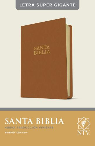 Santa Biblia NTV, letra súper gigante (SentiPiel, Café claro, Letra Roja) - Imitation Leather Light Brown With ribbon marker(s)