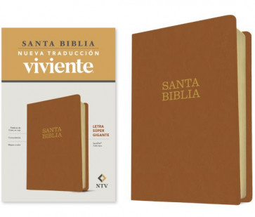 Santa Biblia NTV, letra súper gigante (SentiPiel, Café claro, Letra Roja) - Imitation Leather Light Brown With ribbon marker(s)