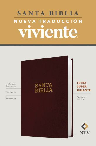 Santa Biblia NTV, letra súper gigante (Tapa dura, Vino tinto, Letra Roja) - Hardcover Burgundy With ribbon marker(s)