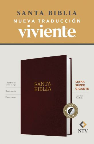 Santa Biblia NTV, letra súper gigante (Tapa dura, Vino tinto, Índice, Letra Roja) - Hardcover Burgundy With thumb index and ribbon marker(s)