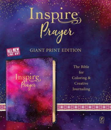 Inspire PRAYER Bible Giant Print NLT (LeatherLike, Purple) - Imitation Leather With ribbon marker(s) Wide margin