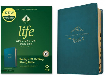 NLT Life Application Study Bible, Third Edition (LeatherLike, Teal Blue, Indexed, Red Letter) - LeatherLike Teal Blue With thumb index and ribbon marker(s)