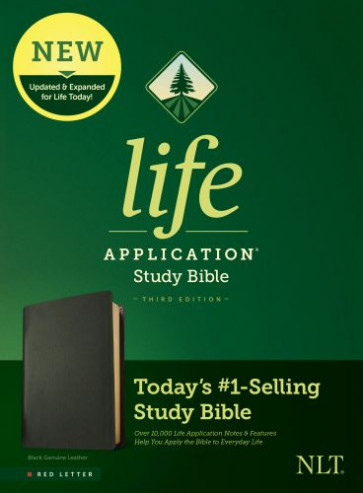 NLT Life Application Study Bible, Third Edition (Genuine Leather, Black, Red Letter) - Genuine Leather With ribbon marker(s)