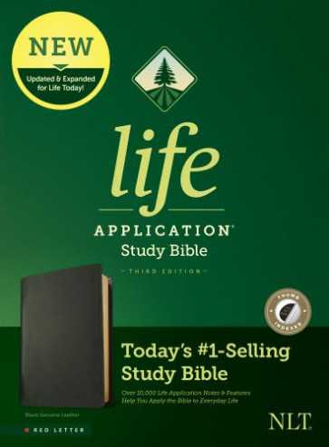 NLT Life Application Study Bible, Third Edition (Genuine Leather, Black, Indexed, Red Letter) - Genuine Leather With thumb index and ribbon marker(s)