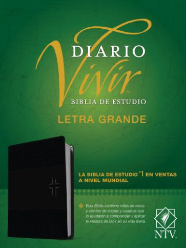 Biblia de estudio del diario vivir NTV, letra grande (SentiPiel, Negro/Ónice, Letra Roja) - LeatherLike Onyx With ribbon marker(s)