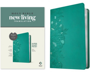 NLT Super Giant Print Bible, Filament-Enabled Edition (LeatherLike, Peony Rich Teal, Red Letter) - LeatherLike Peony Rich Teal Imitation Leather With ribbon marker(s)