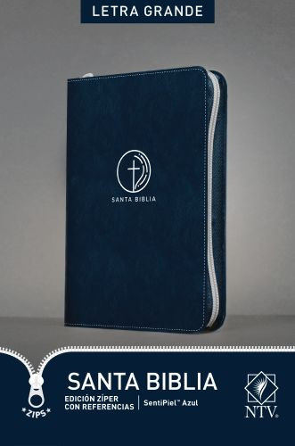 Santa Biblia NTV, Edición zíper con referencias, letra grande - LeatherLike Blue With zip fastener