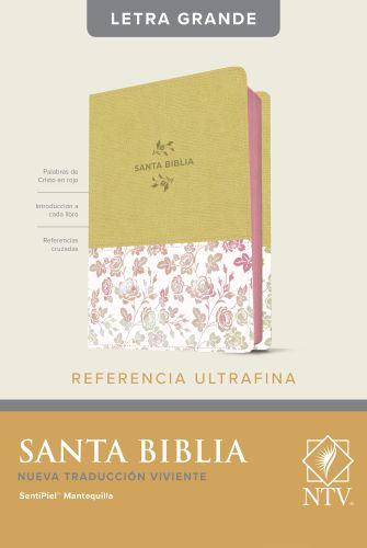 Santa Biblia NTV, Edición de referencia ultrafina, letra grande (SentiPiel, Mantequilla, Letra Roja) - LeatherLike Vintage Cream With ribbon marker(s)