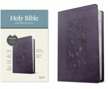 KJV Thinline Reference Bible, Filament Enabled Edition  - LeatherLike Floral Frame Purple Imitation Leather With ribbon marker(s)