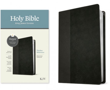 KJV Thinline Reference Bible, Filament-Enabled Edition (LeatherLike, Black/Onyx, Red Letter) - LeatherLike Black/Onyx Imitation Leather With ribbon marker(s)