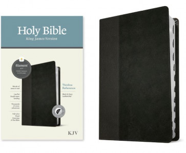 KJV Thinline Reference Bible, Filament-Enabled Edition (LeatherLike, Black/Onyx, Indexed, Red Letter) - LeatherLike Black/Onyx Imitation Leather With thumb index