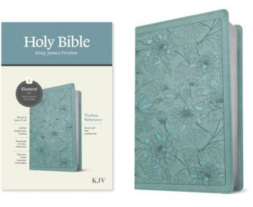 KJV Thinline Reference Bible, Filament-Enabled Edition (LeatherLike, Floral Leaf Teal, Red Letter) - LeatherLike Floral Leaf Teal Imitation Leather With ribbon marker(s)