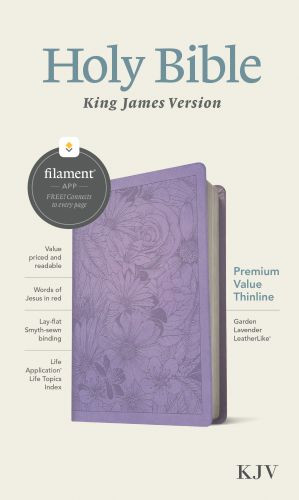 KJV Premium Value Thinline Bible, Filament-Enabled Edition (LeatherLike, Garden Lavender, Red Letter) - LeatherLike Garden Lavender Imitation Leather