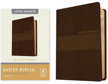 Santa Biblia NTV, Edición manual, letra gigante (SentiPiel, Café, Letra Roja) - LeatherLike With ribbon marker(s)