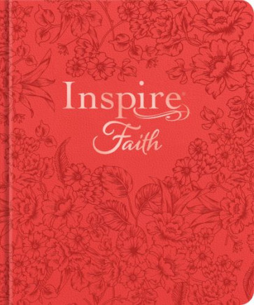 Inspire FAITH Bible NLT (Hardcover LeatherLike, Coral Blooms, Filament Enabled) - Hardcover Coral Blooms With ribbon marker(s) Wide margin
