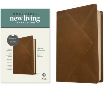 NLT Thinline Reference Bible, Filament Enabled Edition  - LeatherLike Messenger Brown With ribbon marker(s)