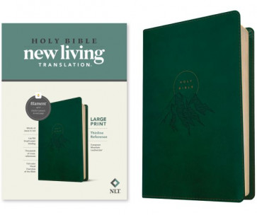 NLT Large Print Thinline Reference Bible, Filament Enabled Edition  - LeatherLike Evergreen Mountain Imitation Leather With ribbon marker(s)