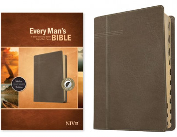 Every Man's Bible NIV (LeatherLike, Pursuit Granite, Indexed) - LeatherLike Pursuit Granite With thumb index and ribbon marker(s)