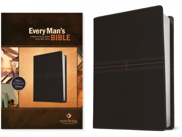 Every Man's Bible NLT (LeatherLike, East–West Grey) - LeatherLike East–West Grey With ribbon marker(s)