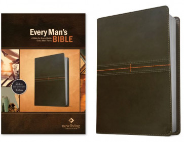 Every Man's Bible NLT (LeatherLike, East–West Grey) - LeatherLike East–West Grey With ribbon marker(s)