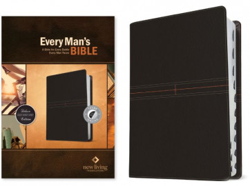 Every Man's Bible NLT (LeatherLike, East–West Grey, Indexed) - LeatherLike East–West Grey With thumb index and ribbon marker(s)