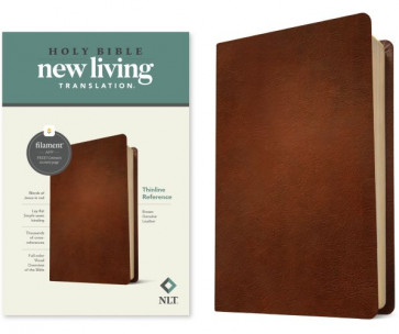 NLT Thinline Reference Bible, Filament-Enabled Edition (Genuine Leather, Brown, Red Letter) - Genuine Leather With ribbon marker(s)