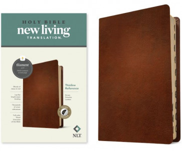 NLT Thinline Reference Bible, Filament-Enabled Edition (Genuine Leather, Brown, Indexed, Red Letter) - Genuine Leather With thumb index and ribbon marker(s)