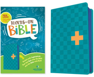 NLT Hands-On Bible, Third Edition (LeatherLike, Blue Check Cross) - LeatherLike Blue Check Cross With ribbon marker(s)