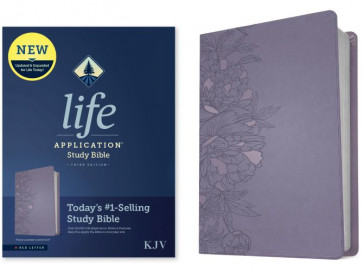 KJV Life Application Study Bible, Third Edition (LeatherLike, Peony Lavender, Red Letter) - LeatherLike Peony Lavender Imitation Leather With ribbon marker(s)