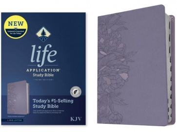 KJV Life Application Study Bible, Third Edition (LeatherLike, Peony Lavender, Indexed, Red Letter) - LeatherLike Peony Lavender Imitation Leather With thumb index